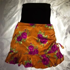 Orange and Pink Drawstring Skirt